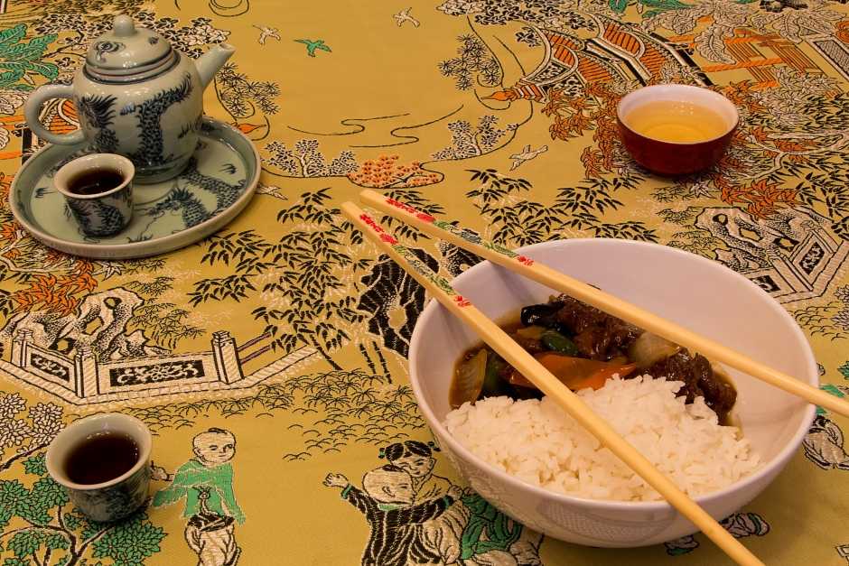 Image of a Chinese Dish with Tea